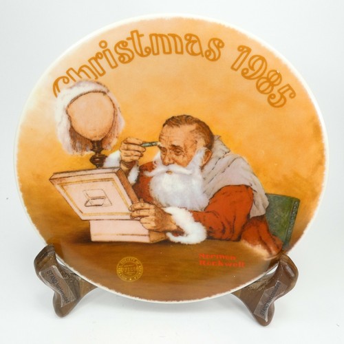 Piatto da collezione GRAMPA PLAYS SANTA di NORMAN ROCKWELL Knowles 1985 Z1HYN - Foto 3 di 11