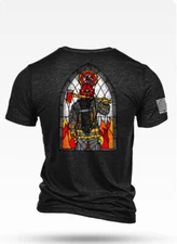 Line Nine Apparel Fireman Tshirt Stain glass Large