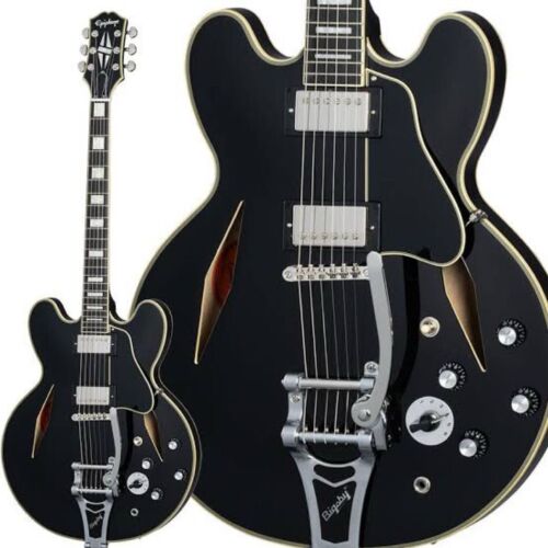 Epiphone Shinichi Ubukata ES-355 Custom Bigsby ver.02 Ébano con estuche rígido JPN - Imagen 7 de 8