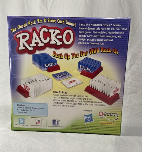 RACK-O Classic Rack 'Em Score Card Game. Hasbro and Winning Moves NEW & SEALED - Imagen 2 de 4