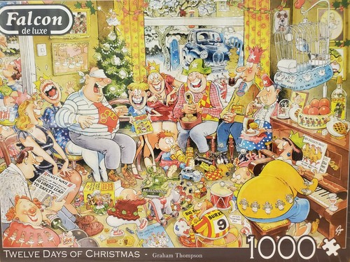 Falcon de Luxe ZWÖLF TAGE WEIHNACHTEN 1000-TEILIGES PUZZLE NEU UND FABRIKVERSIEGELT - Bild 3 von 3