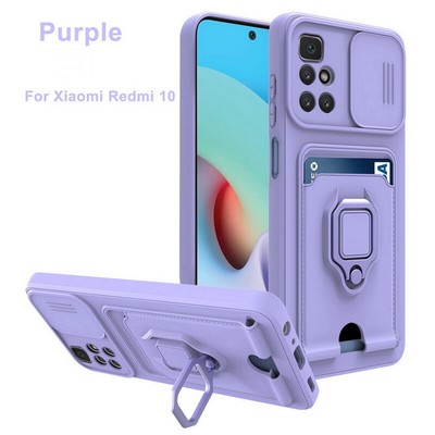 For Xiaomi Redmi Note 10 9T Mi 11 Lite Magnetic Ring Holder Card Slot Case Cover