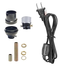 Keyless Table Lamp Wiring Kit with Plastic Socket & Rotary Switch Lamp Cord 590B