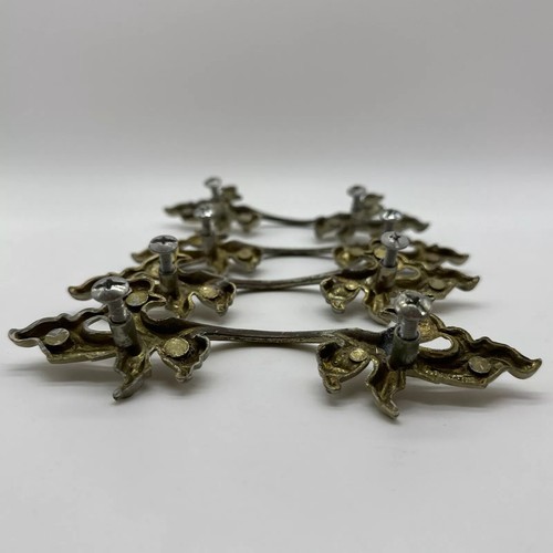 4 Pc French Provincial 6” Brass w/ White 3" Center Dresser Drawer Pulls R120-0 - Picture 14 of 22