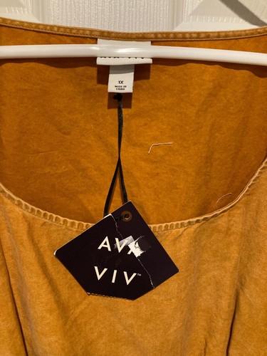 Ava & Viv Balloon 3/4 Sleeve Copper A-Line Dress New With Tags Women's - Picture 2 of 3