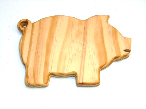 Tabla de cortar cerdo de madera maciza hecha a mano rústica granja rural 6" x 9" - Imagen 1 de 4