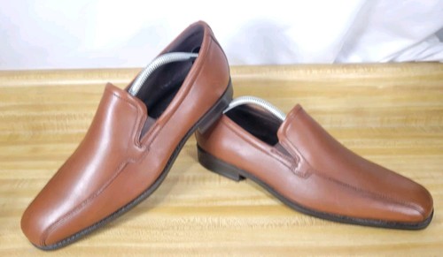 Ecco Men's Slip On Dress Shoes Solid Brown Leather Shock Point 42 Size 10.5 - Picture 2 of 18