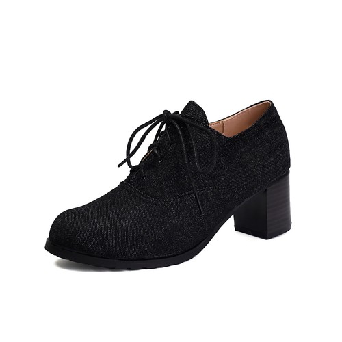 Western American Style Damenschuhe Schnürschuhe Blockabsatz Frühling Mode Freizeit Größe - Bild 12 von 23