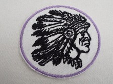 Purple Indian Chief Head Headress 3" Embroidery Iron-on Custom Patch E36 