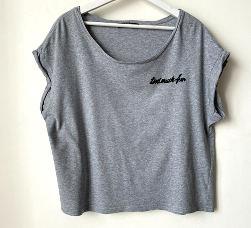 T-shirt Gris AZUR Japon Taille S oversize = 38 40 100% Coton TBE