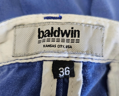 BALDWIN KANSAS CITY COTTON FOUR POCKET CHINO BLUE PANTS SIZE 36 - Picture 8 of 10