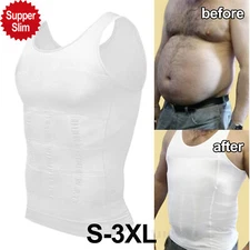 Men's Slimming Body Shaper Belly Chest Compression Vest Girdle T-Shirt Tank Top