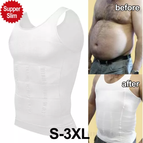 T-shirt canotta da uomo body shaper ventre compressione petto cintura - Foto 1 di 29