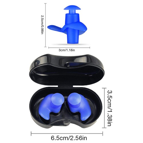 1 Pair Soft Silicone Ear Plugs+Box For Swimming Sleeping Anti Snore Reusable - Picture 3 of 15