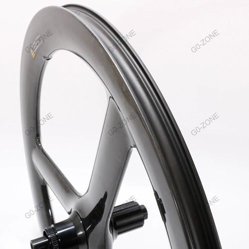 24inch 507 Carbon 3 Spoke Wheel Clincher Tubeless 25mm Width 48mm Height - Picture 3 of 6