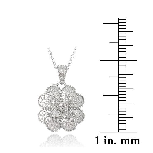 925 Silber 1/10ct Diamant Klee Halskette, 45.7cm - Photo 3/3