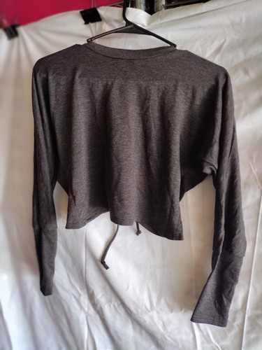 Top Chic Women's Grey Knit Lace-Up Top - Long Sleeve Sweater - Made in Mexico - Picture 7 of 7