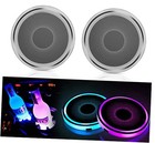 2PCS LED Cup Holder Lights for Car, Rechargeable 7 Color-Changing Colorful-halo