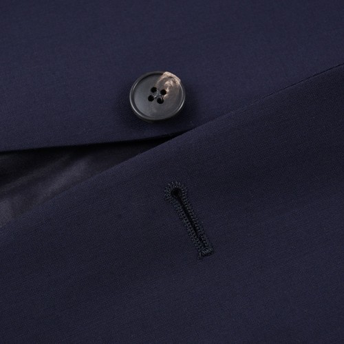 Boglioli Slim-Fit 'Sforza' Solid Navy Blue Year-Round Wool Suit 48R (Eu 58) NWT - Picture 5 of 9