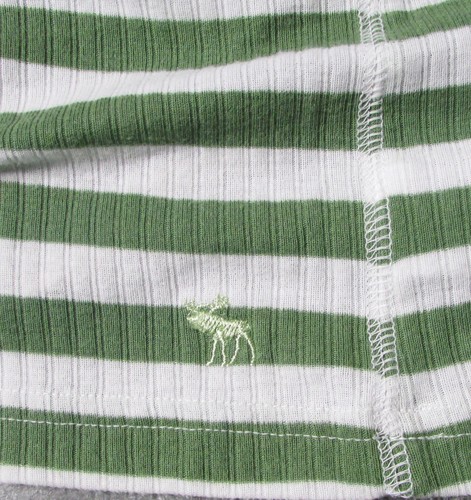 Y2k Abercrombie & Fitch Tank Cami M Ribbed Lace Green White Stripes Super RARE - Picture 15 of 15