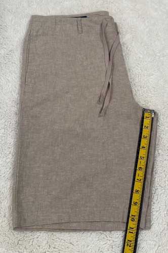 NWT MEN'S PERRY ELLIS TAN CHINO LINEN/COTTON SHORTS SIZE 34 - Picture 15 of 15