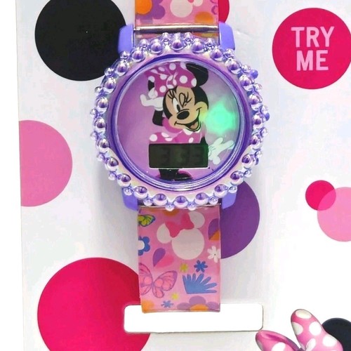 Disney Junior Minnie Mouse Watch Flashing Lights Girls Digital LCD Wristwatch - Picture 4 of 7