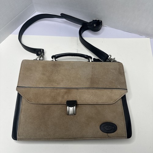 Stetson Wildleder grau/braun Laptoptasche Tasche Leder - UNBENUTZT - Bild 1 von 12