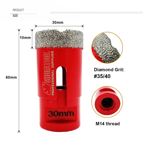 Diamond Drill Core Bit Drilling Tile Porcelain Hole Saw Cutter M14 Grinder Bit - Picture 22 of 36