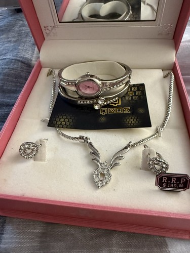 Schmuckset silberfarben Armband, Halskette, Ohrringe