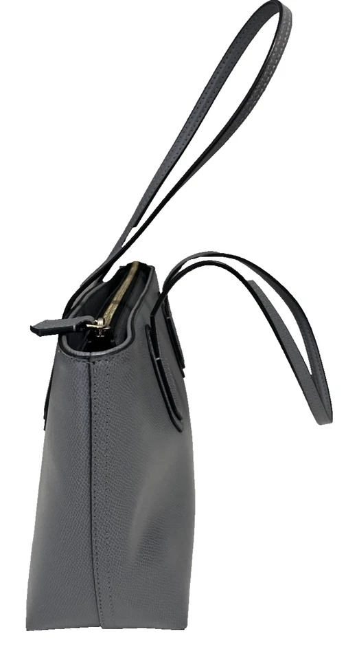 Bolso de Mano Emporio Armani Gris PVC Acabado Saffiano Cremallera Superior Logo Cartera de Hombro Foto 4 de 4