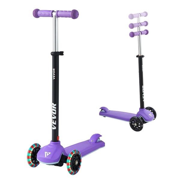 Vevor Scooter Tretroller Cityroller Kinderscooter Ab 3 Jahren Lila 3 RäDer-image