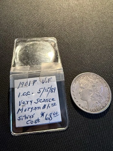 1901 P Morgan Dollar Tough Date Looks Like VF++ Genuine Sealed Since 1989