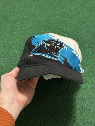 90s Carolina Panthers Splash SnapBack Hat Cap Sharktooth Logo Athletic NFL - Picture 9 of 10