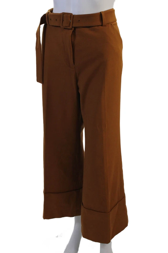 Sara Battaglia, Mujer, Marrón Recortado Vestido Pantalones Detalle Hebilla Talla S Foto 2 de 4