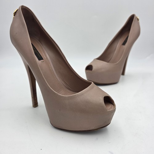 Louis Vuitton Oh Really! Nude Peep Toe Platform Pumps 38 - Picture 2 of 12