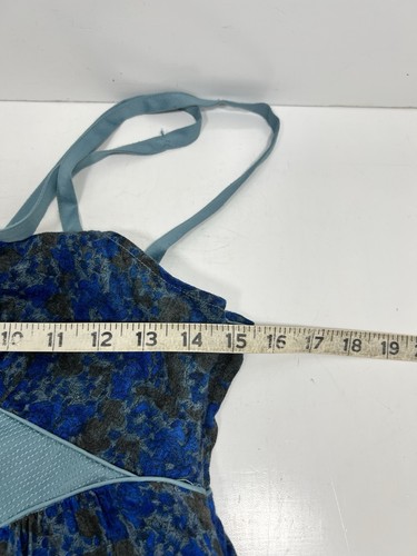 Free People Blue Boho Festival Summer Scrappy Dress Size 8 Ruffled - Picture 9 of 10