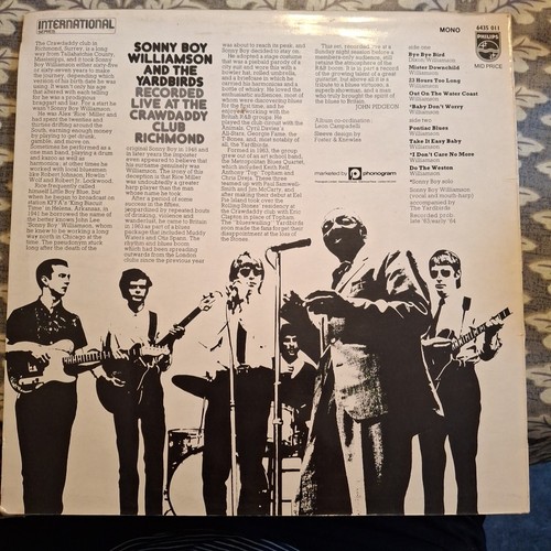 SONNY BOY WILLIAMSON AND THE YARDBIRDS REISSUE VINYL LP 1971 VG+ - Picture 2 of 4