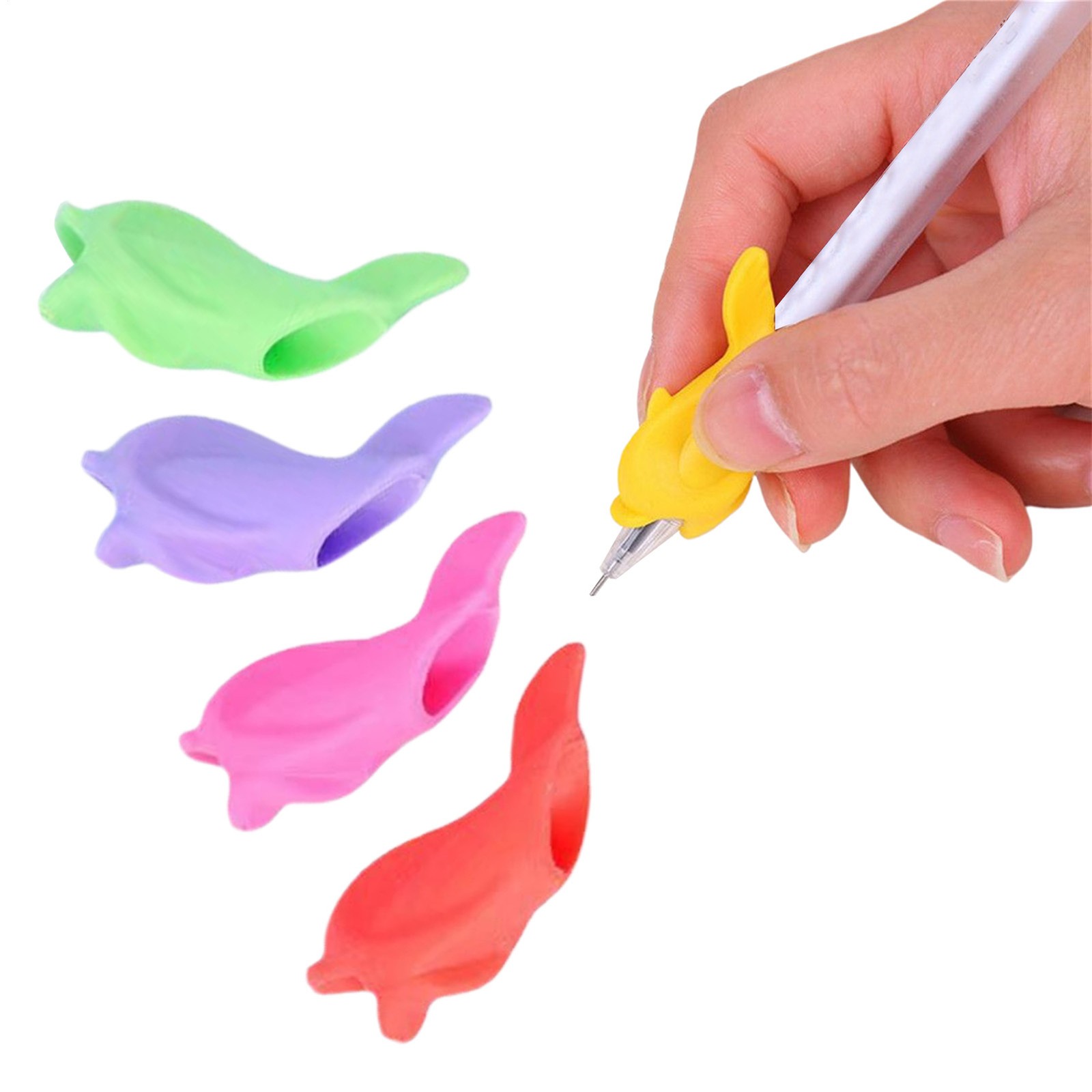 Pencil Grippers Silicone Dolphin Writing Aid Tools Soft Pencil Grips Valuable