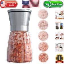 Stylish Salt or Pepper Grinder - Stainless Steel Glass for Elegant Dining