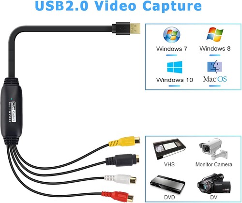 Convertidor VHS a Digital,Tarjeta de Captura de Video USB 2.0 Tarjeta de Video...  - Imagen 3 de 13
