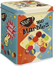 Neato Classics 160 Marbles in A Tin Box by Toysmith 4.5" X 7.5", Multicolor