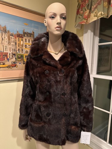 Chaqueta Abrigo USA Natural 40" Largo Marrón Mujer Visón Talla 2/4 Pequeña Piel Real - Imagen 9 de 17