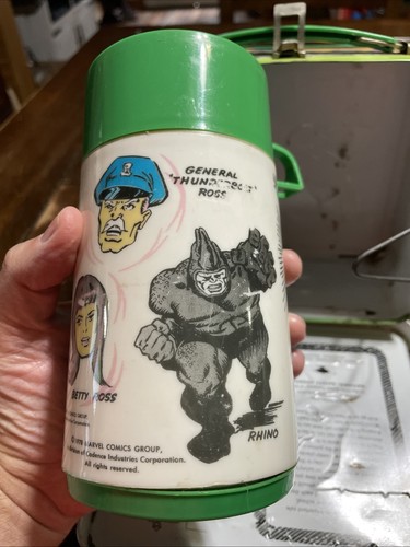 RARE INCREDIBLE HULK 1978 METAL LUNCHBOX W/THERMOS ALADDIN MARVEL COMIC BOOKS - Picture 7 of 8