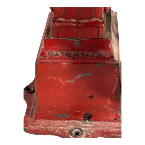 Antique Cast Iron MJF Patentado Red Coffee Mill Grinder - Working - Picture 12 of 12