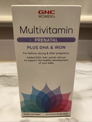 GNC Women's Multivitamin Prenatal Formula DHA & Iron 90 Count Soft Gels 11/25 - Picture 1 of 3