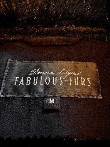 Donna Salyers Fabulous-Furs Womens Medium Black Faux Fur-Trimmed Suede Jacket - Picture 3 of 11
