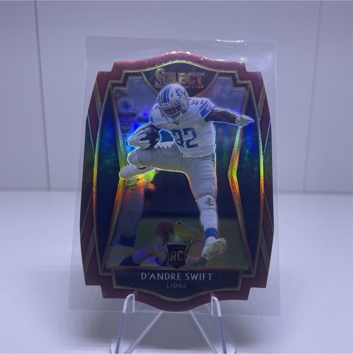 2020 Panini Select Premier Red Prizm Die-Cut Rookie #151 D'Andre Swift Lions