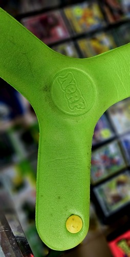Vintage RARE Green NERF BOOMERANG Foam Flyer Toy Parker Brothers 1983 Nostalgic - Picture 5 of 7