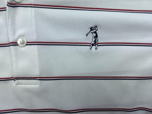 Bobby Jones Poloshirt Herren Large weiß rot Streifen Performance Golf Oberteil Freizeit - Bild 6 von 16