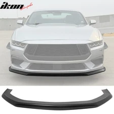 Fits 24-26 Ford Mustang Ecoboost& GT IKON Style Front Bumper Lip Matte Black ABS